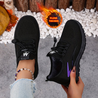 Sneakers invernali da donna foderati con sistema di allacciatura rapida