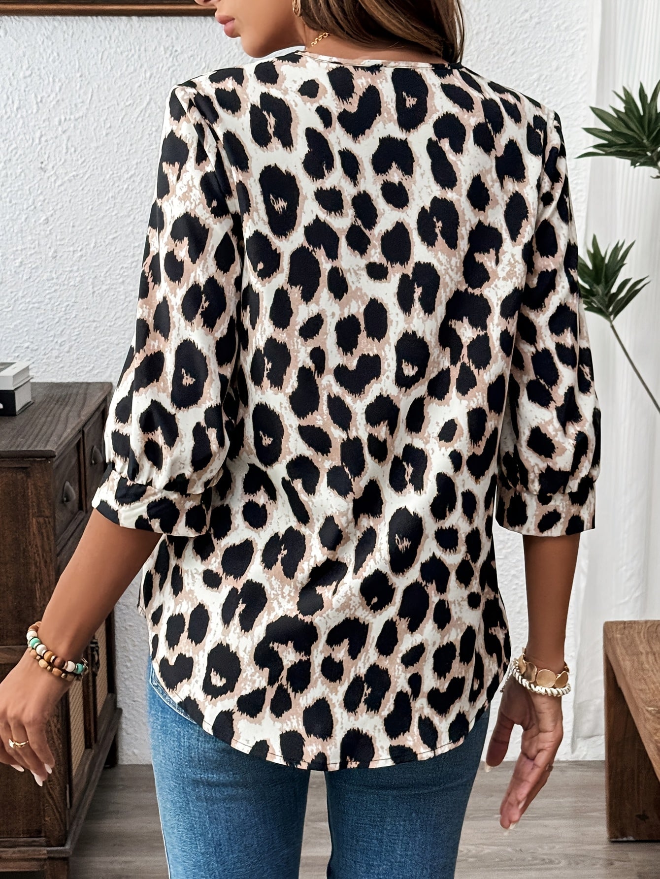 Chemisier femme à motif léopard élégant – Chemise tendance pour le quotidien et le bureau