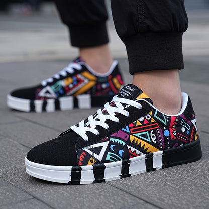 Męskie sneakersy z geometrycznym wzorem do streetwearu i na co dzień