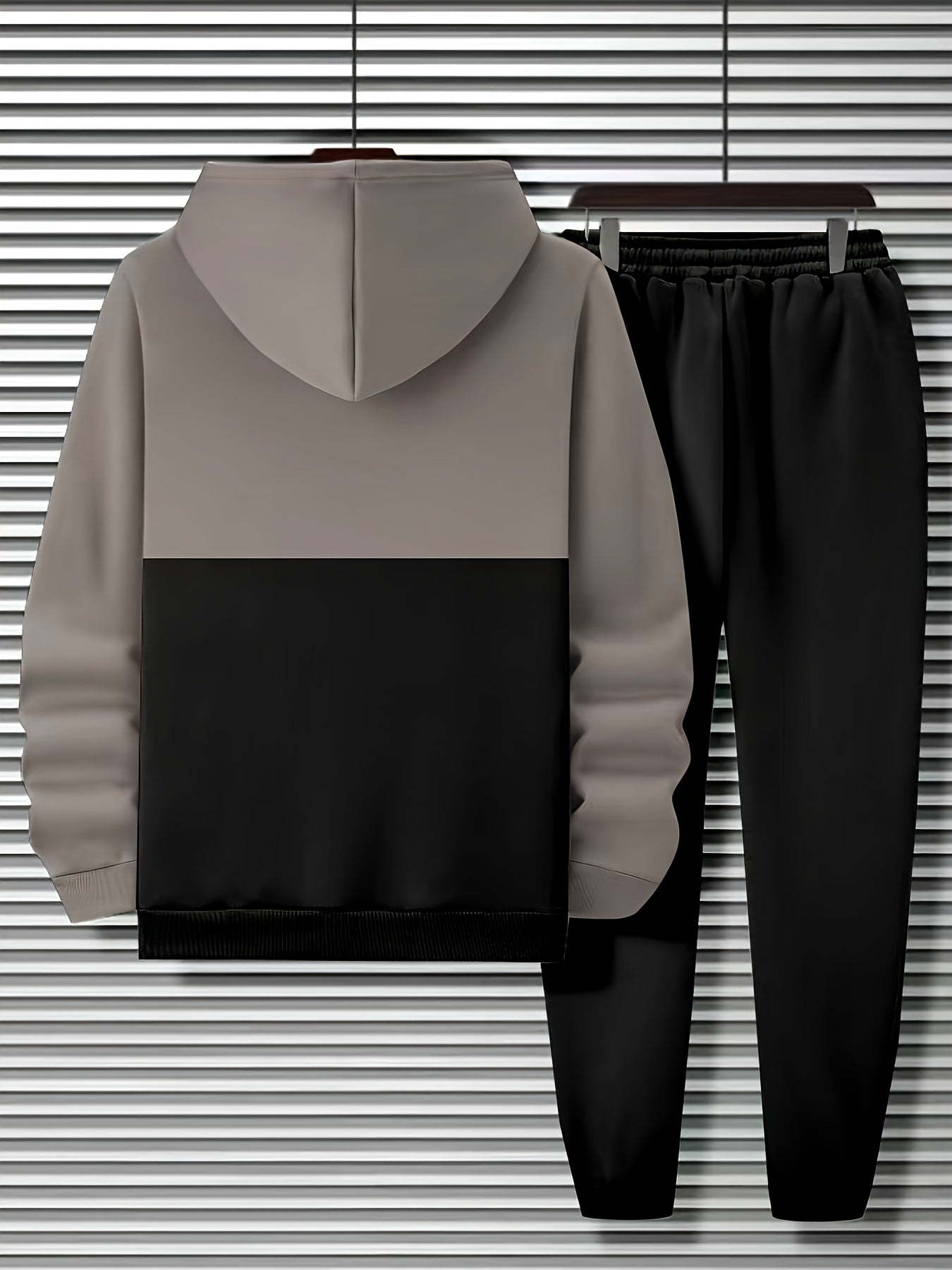 Herren Zweiteiler Trainingsanzug Hoodie & Jogginghose mit Streifenmuster