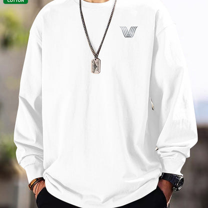 Maglia unisex a maniche lunghe, girocollo, casual