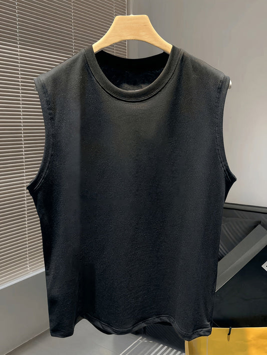 Heren Basic Mouwloos T-shirt Losse Pasvorm Vrijetijdsstijl – Ideaal voor Zomer & Sport