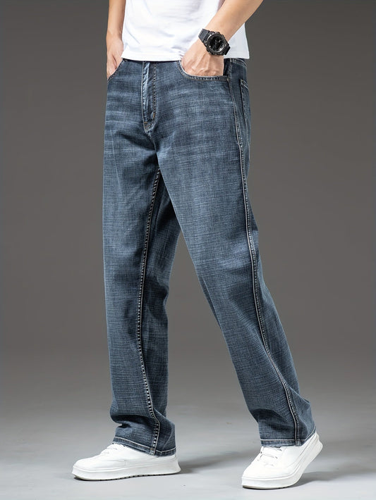 Heren rechte jeans in casual stijl – comfortabele vrijetijdsbroek voor dagelijks gebruik