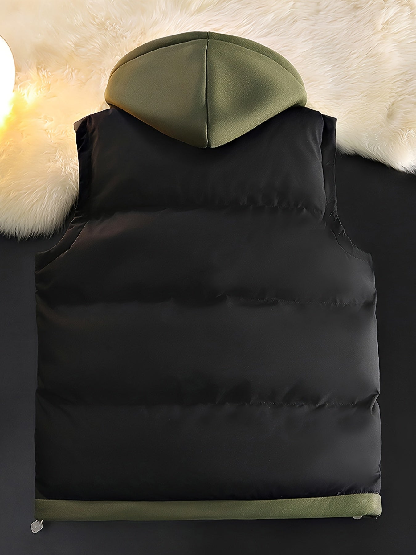 Unisex Steppweste mit Kapuze Doppel-Reißverschluss Winter Freizeit