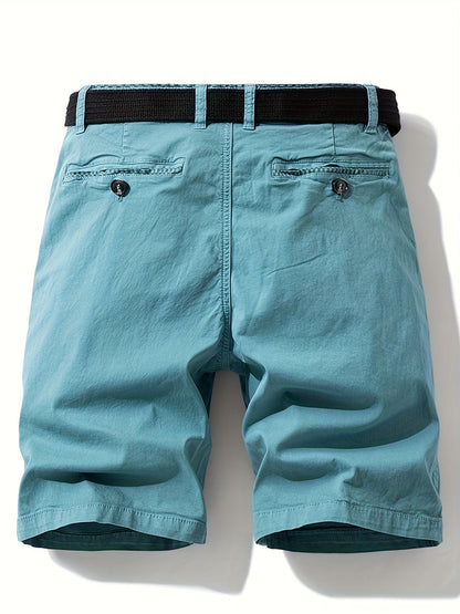 Herr Casual Shorts med bälte – sommarbermuda för fritid och semester