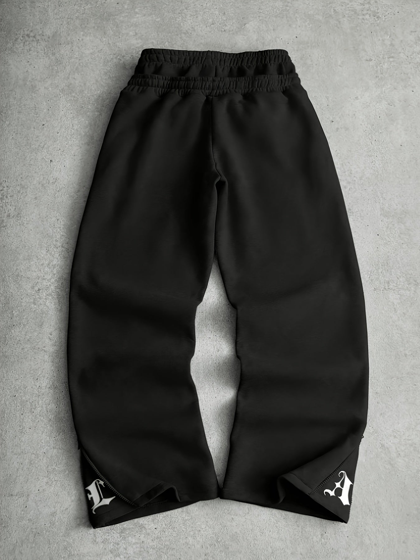 Pantalón de chándal ancho para hombre: pantalón bordado con cremalleras
