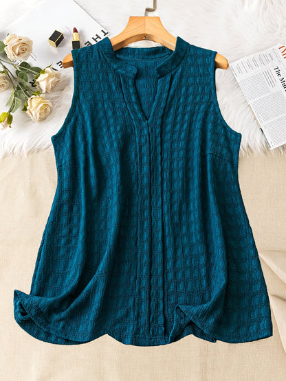 Damen Ärmellose Tunika Bluse mit V-Ausschnitt – Eleganter Freizeit-Look für Alltag und Büro