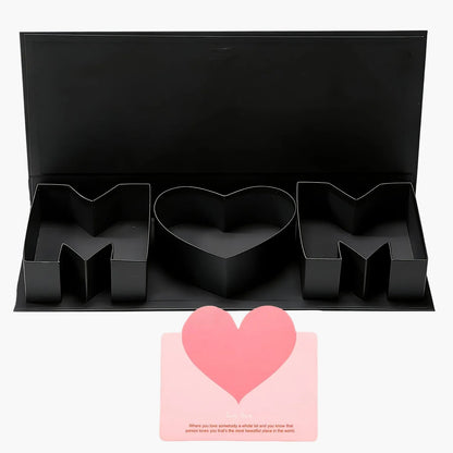 Geschenkbox für Frauen – Präsentationsbox in Buchstaben- und Herzform, stilvolles Geschenk für Muttertag oder besondere Anlässe