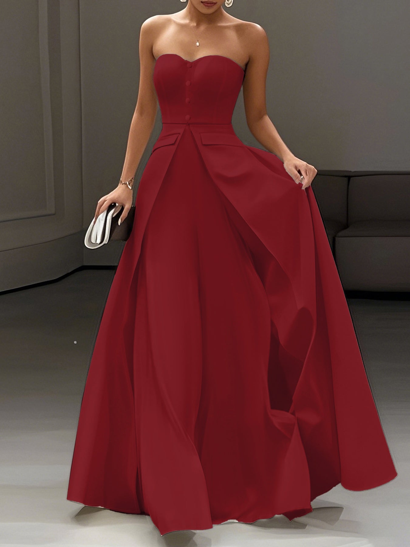 Damen Elegantes Abendkleid Ballkleid Bandeau Stil für besondere Anlässe