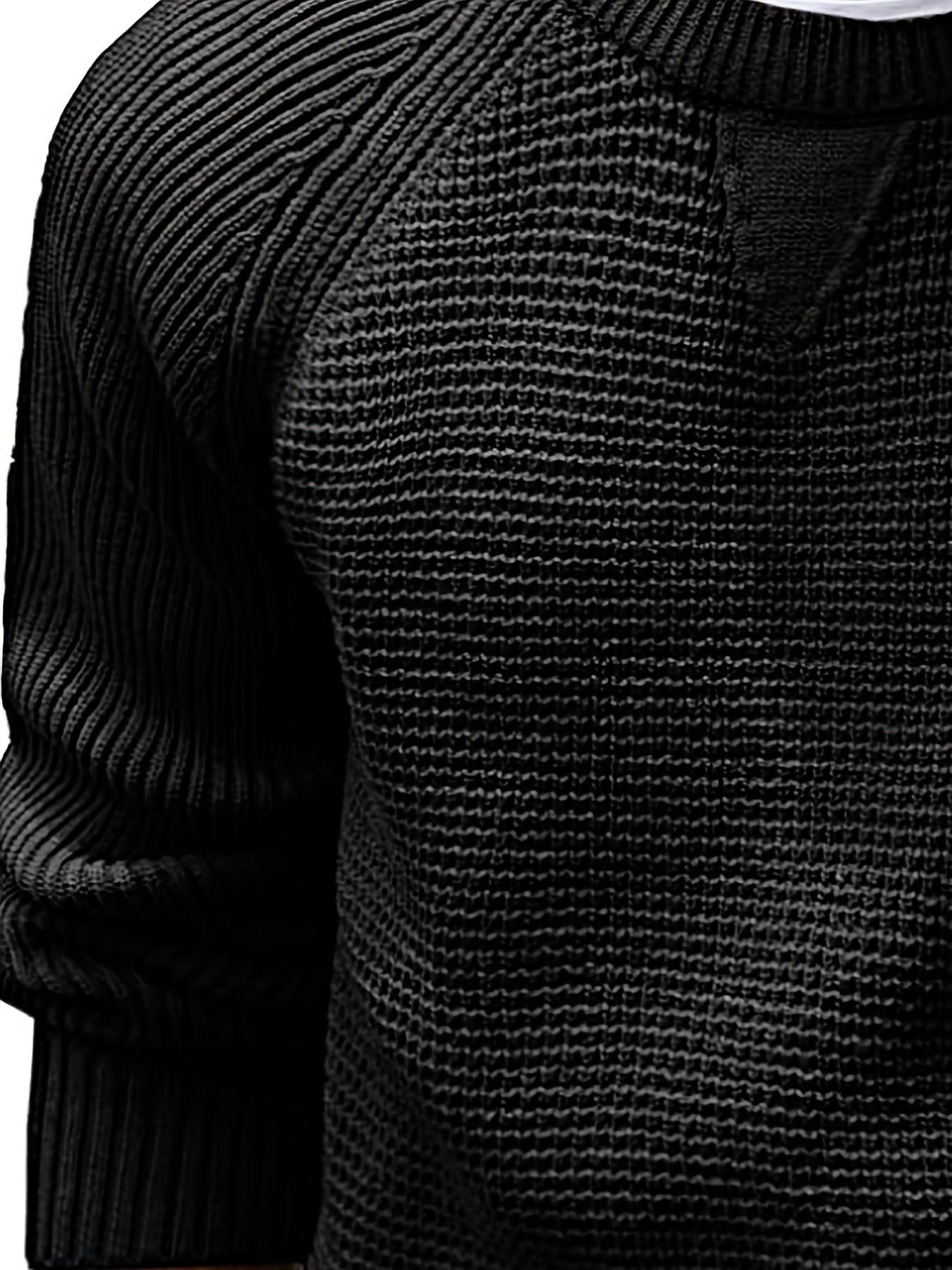 Męski sweter z dzianiny w stylu vintage, regular fit, z okrągłym dekoltem