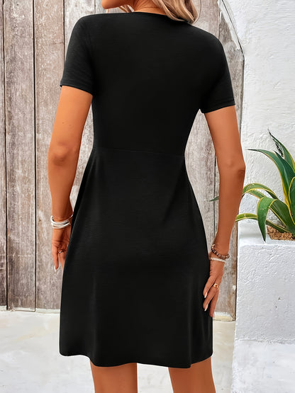 Robe d'été femme avec détail twist et décolleté en V – Style décontracté élégant