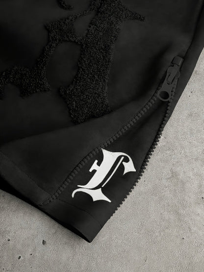 Pantalón de chándal ancho para hombre: pantalón bordado con cremalleras