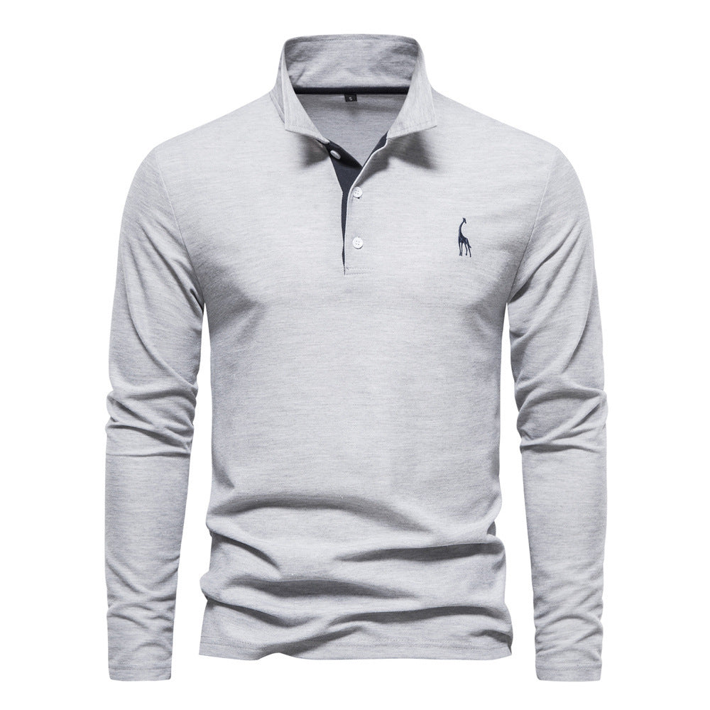 Herre langærmet poloshirt klassisk moderne business og fritid