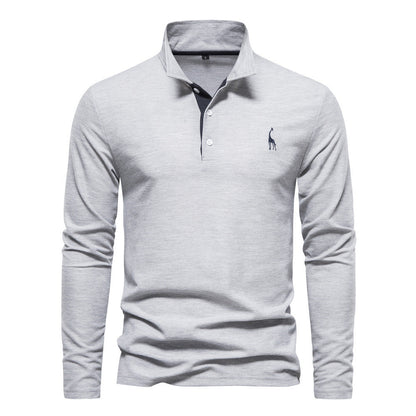 Herre langærmet poloshirt klassisk moderne business og fritid