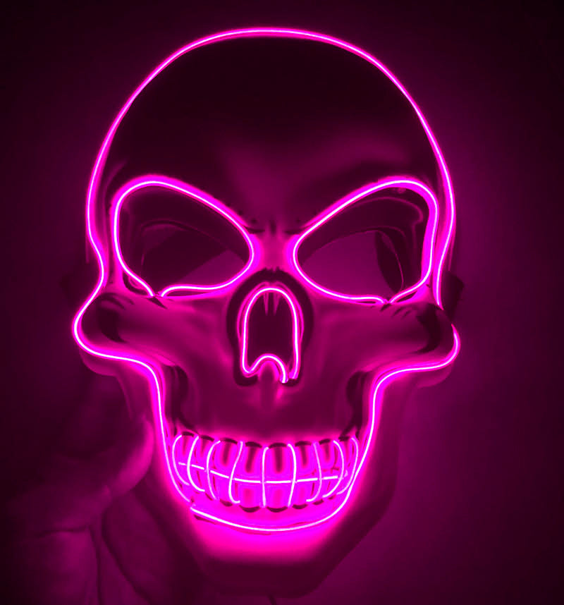 Halloween LED lichtgevend schedelmasker voor volwassenen – Griezelig feest- & kostuummasker