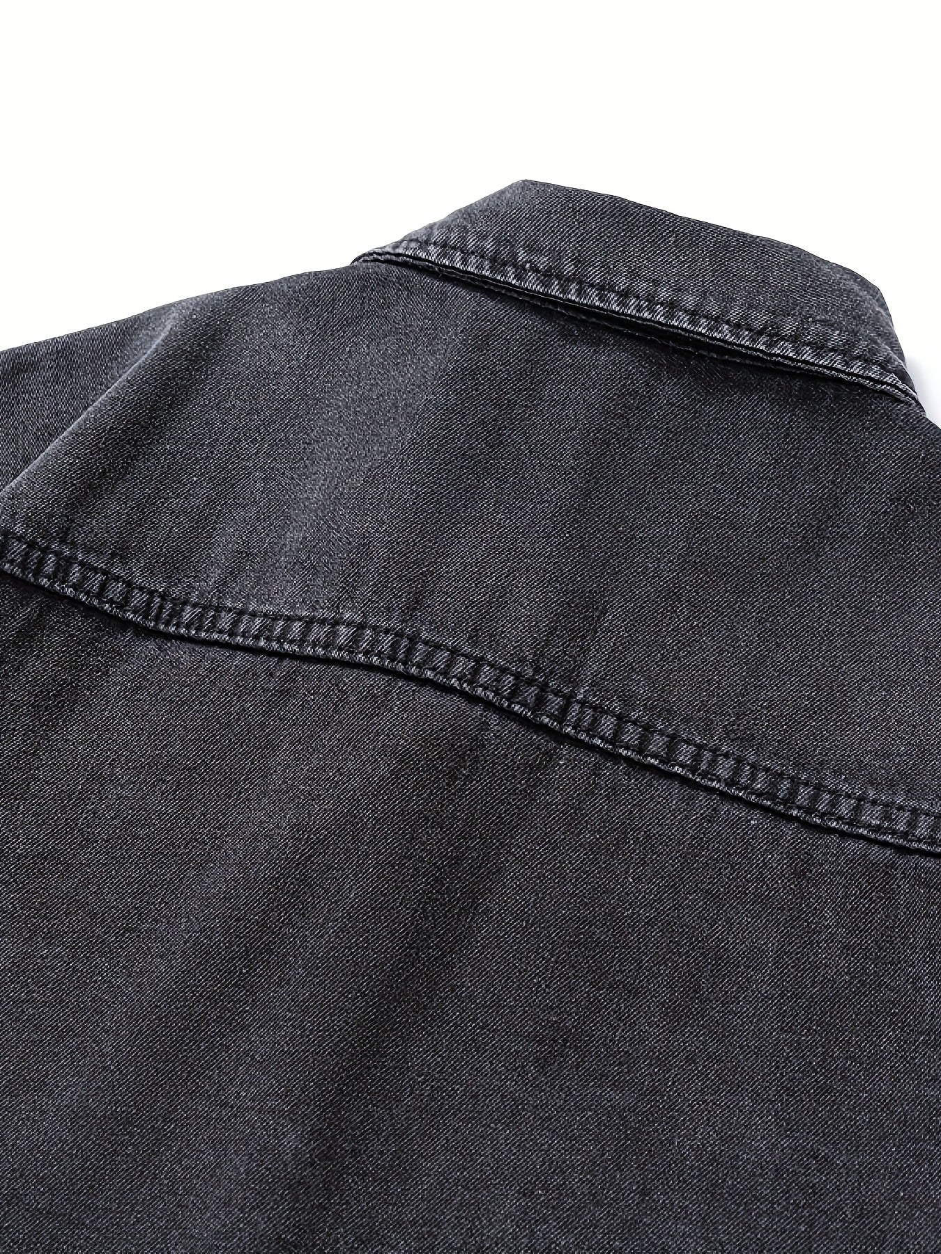Denimoverhemd voor heren, overhemd van denim met lange mouwen en borstzakken, geschikt als tussenjas