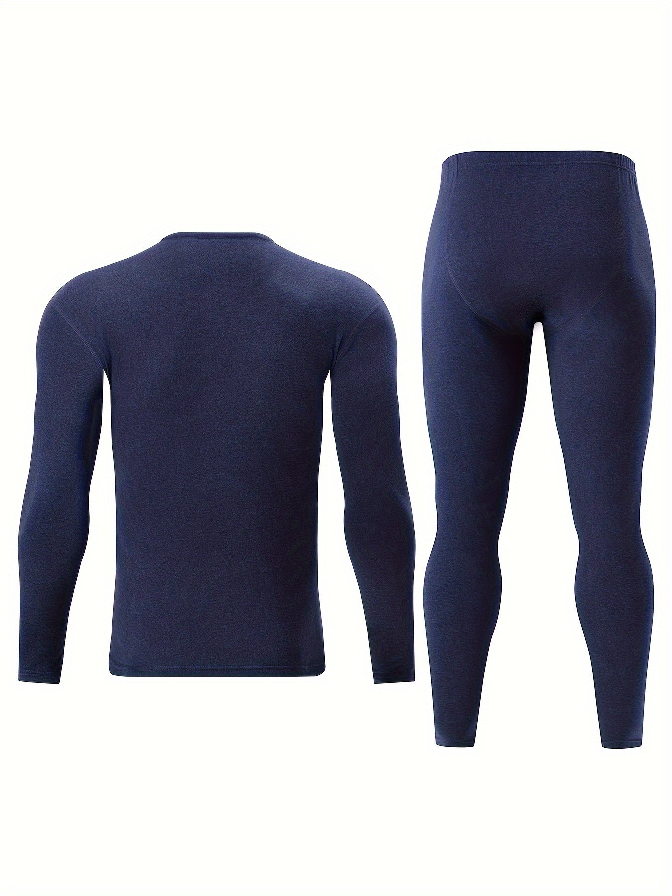 Thermo Unterwäsche Set Herren langärmliges Oberteil & lange Hose Schwarz
