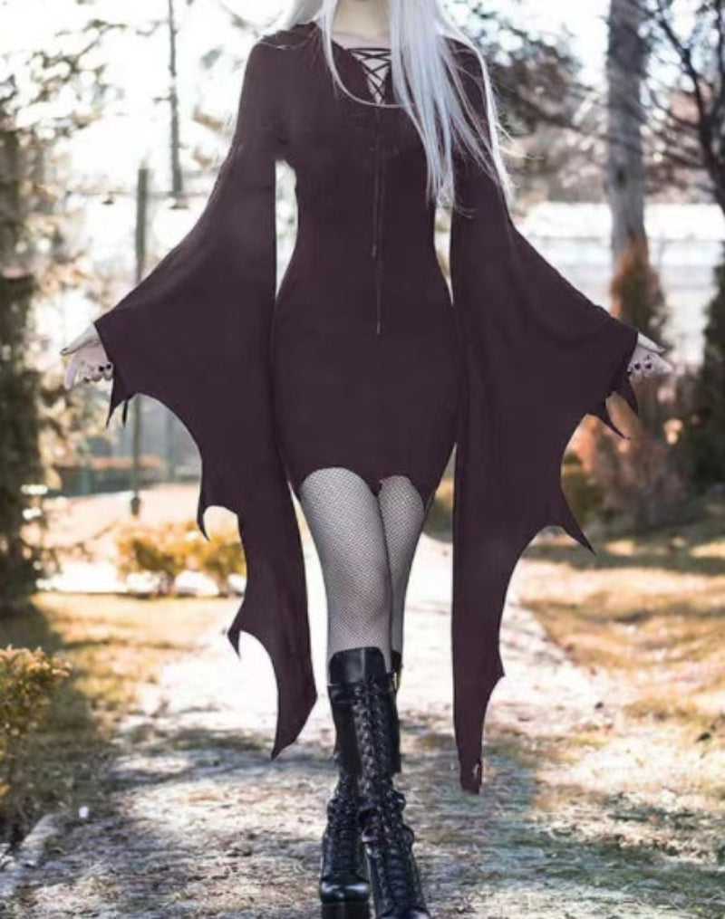 Dame Halloween Kostume Kjole – Gotisk Heks Vampyr Stil til Fest & Cosplay