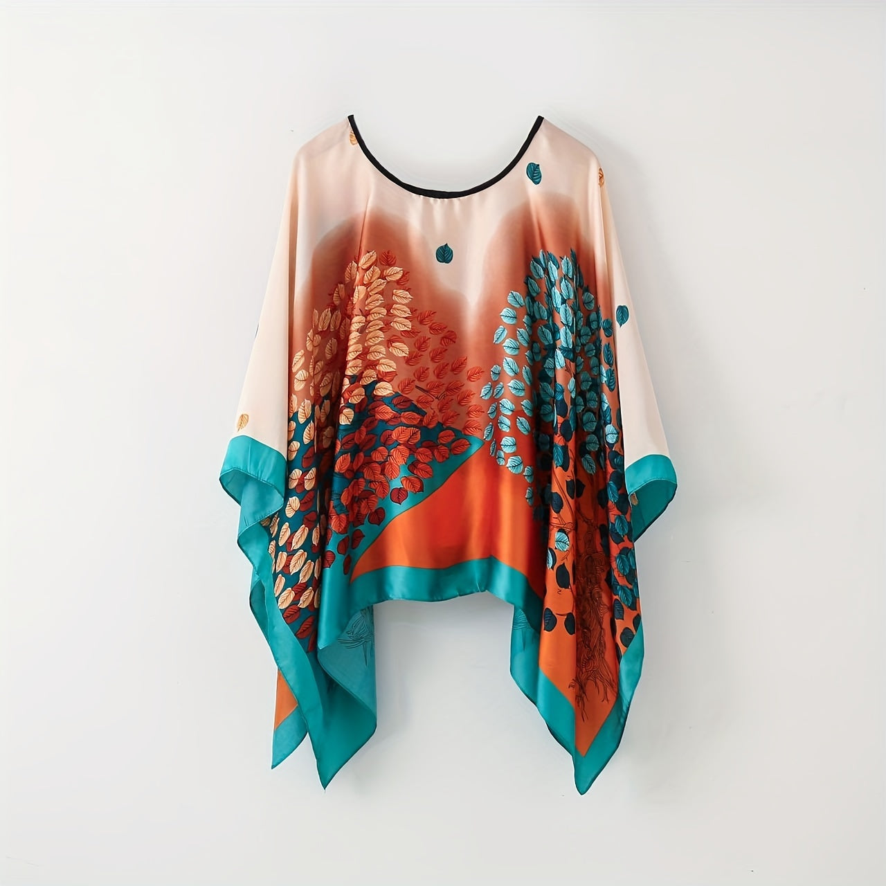 Blusa poncho bohemia para mujer – elegante capa para playa y uso diario