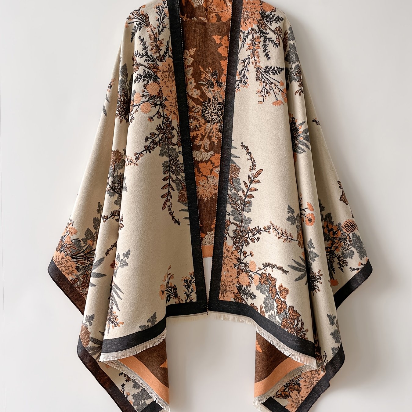 Cardigan kimono femme à imprimé floral – Style bohème élégant pour loisirs et quotidien