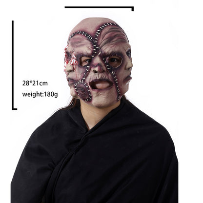 Maschera horror in lattice a tre volti di Halloween per adulti – Maschera costume terrificante per feste e decorazioni spaventose