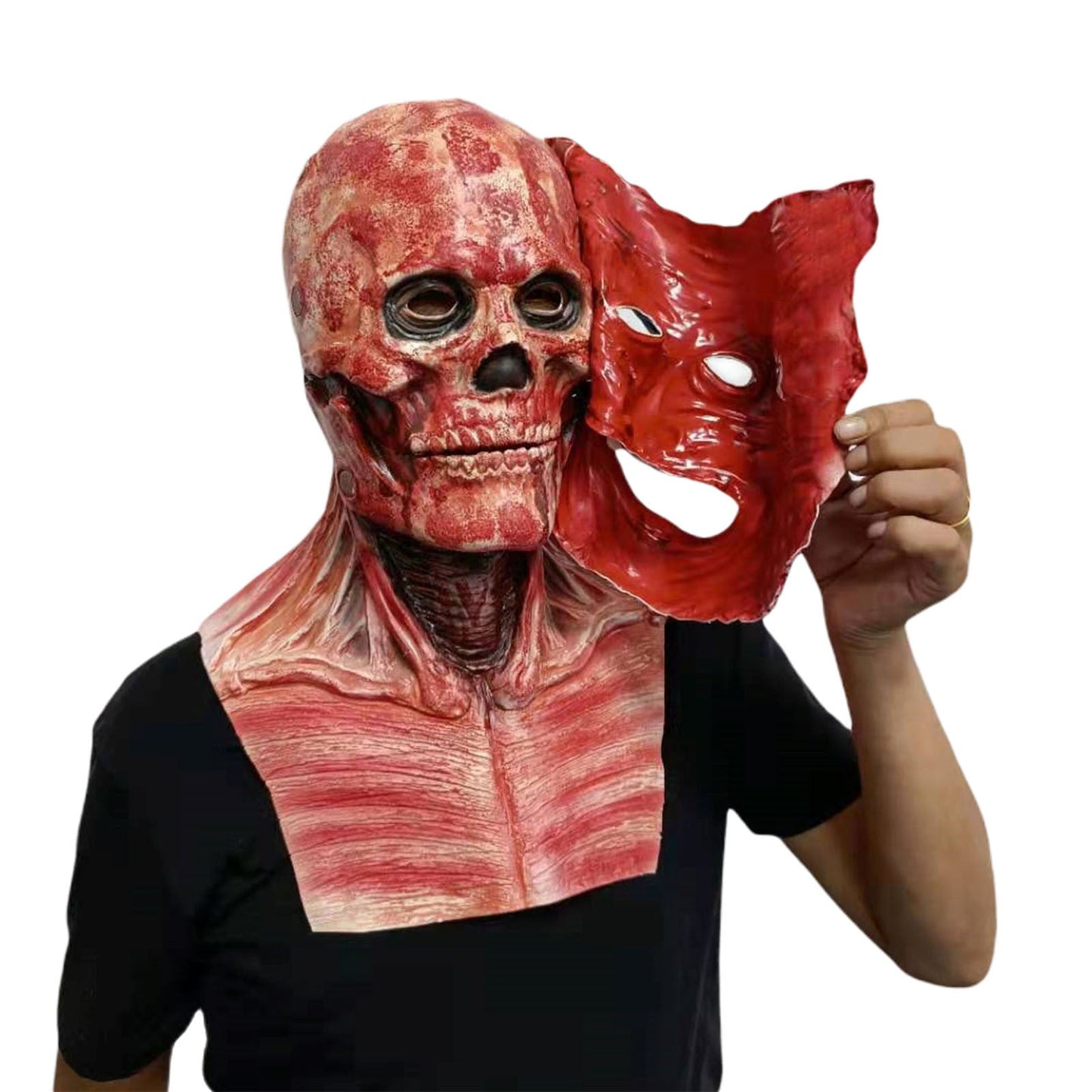 Halloweenowa lateksowa maska dla dorosłych – przerażająca samodzielna maska horrorowego klauna na kostium i imprezę