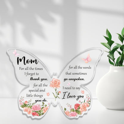 Sommerfugledekoration med tekst til mor – vintage stil, gave til kvinder, morsdagsgave, dekoration til hjemmet