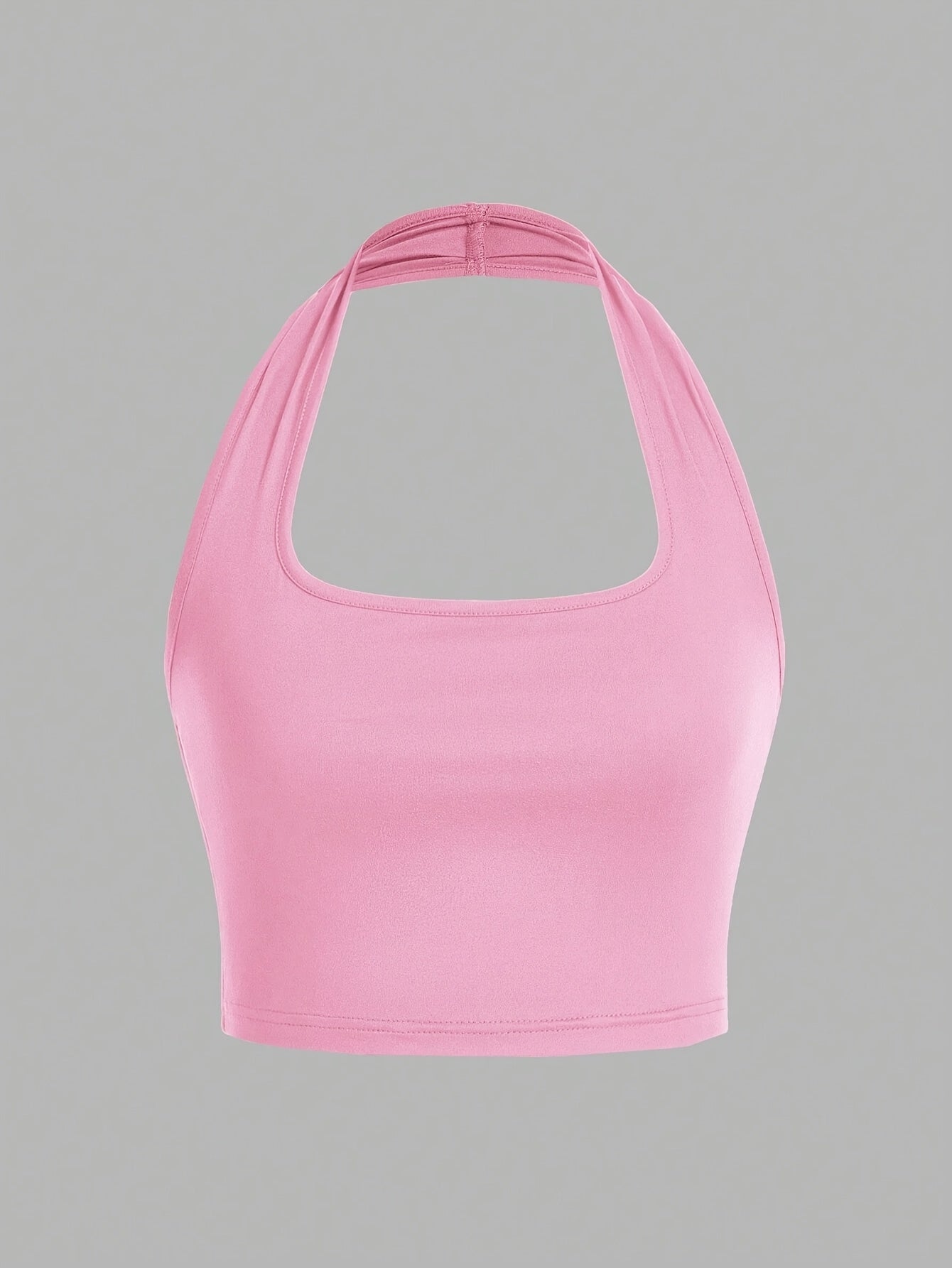 Dame Halterneck Croptop med åben ryg – Moderne sommerbasic til fritid og fest