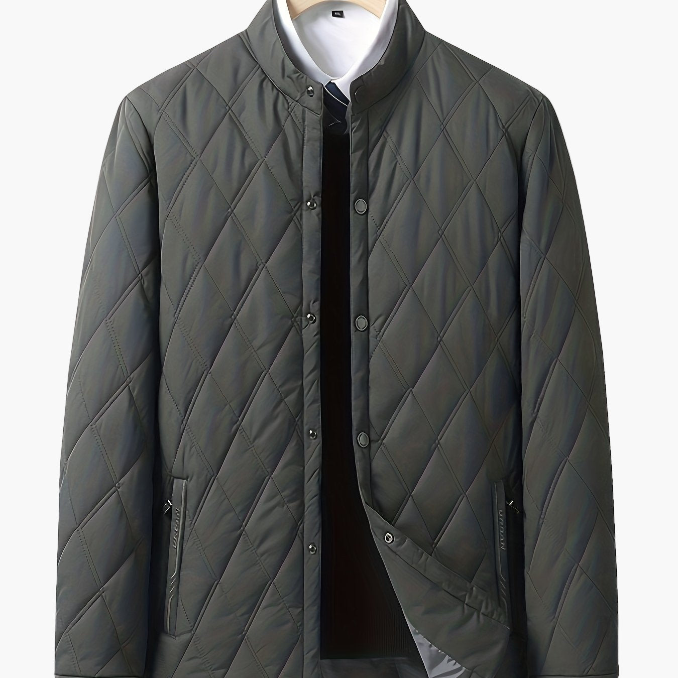 Herren Steppjacke mit modernem Rautenmuster – Eleganter Alltagsstil für Business & Freizeit