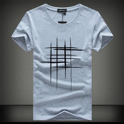 Heren T-shirt met moderne abstracte lijnprint, casual streetwear