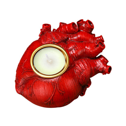 Portacandele decorativi di Halloween – Cuore, cervello e colonna vertebrale – Portacandele gotici spaventosi per festa e decorazione