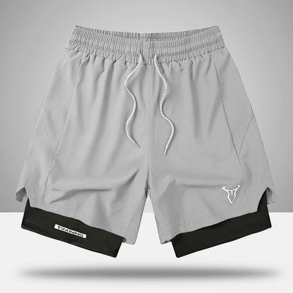 Pantaloncini da allenamento uomo fitness sport taglio regolare con coulisse e tasche laterali