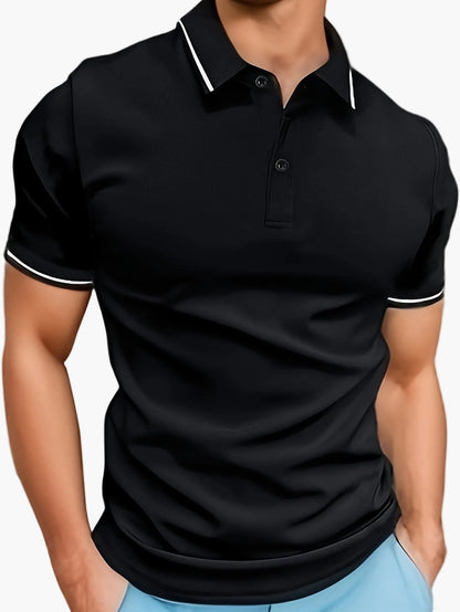 Herren Polo T-Shirt Modern Casual mit Kontrastkragen – Kurzarm für Alltag und Freizeit