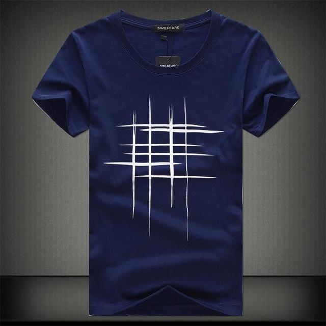 Heren T-shirt met moderne abstracte lijnprint, casual streetwear