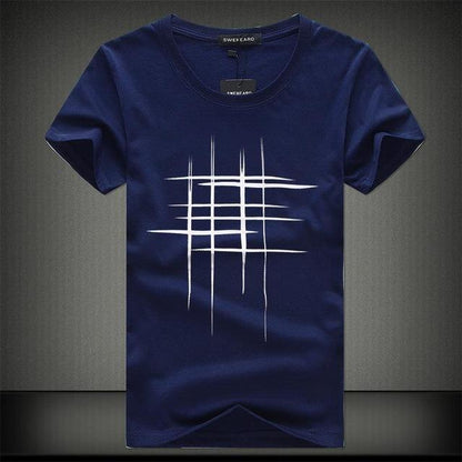 Heren T-shirt met moderne abstracte lijnprint, casual streetwear