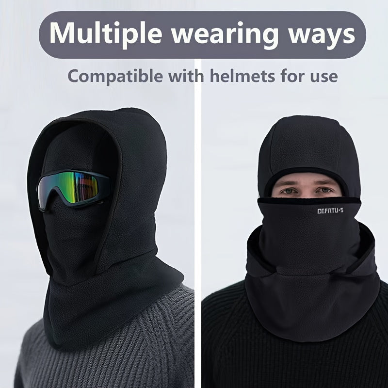 Fleece-winterbivakmuts, winddichte balaclava met capuchon en volledig gezichtsmasker