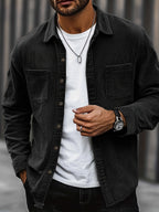 Bryce | Overshirt met lange mouwen, zakken en knopen voor heren