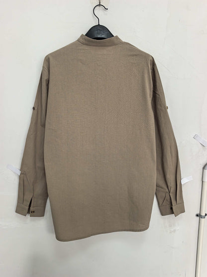 Herrens långärmade Henley-tröja med ståkrage för fritid och vardag