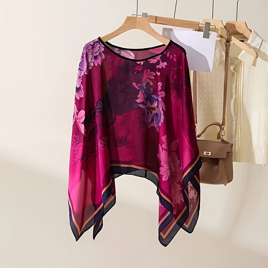 Blusa poncho bohemia para mujer – elegante capa para playa y uso diario