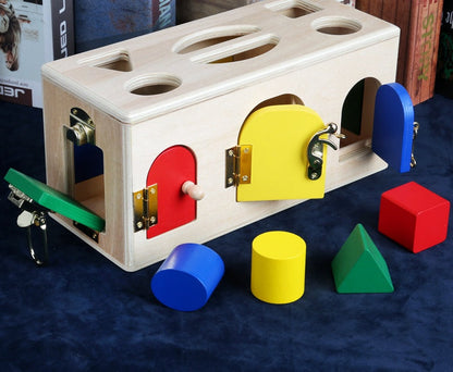 Kinder Montessori Formensortierbox aus Holz – Lernspielzeug für motorische Fähigkeiten