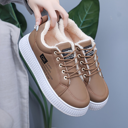 Damen Gefütterter Sneaker mit dicker Sohle Braun