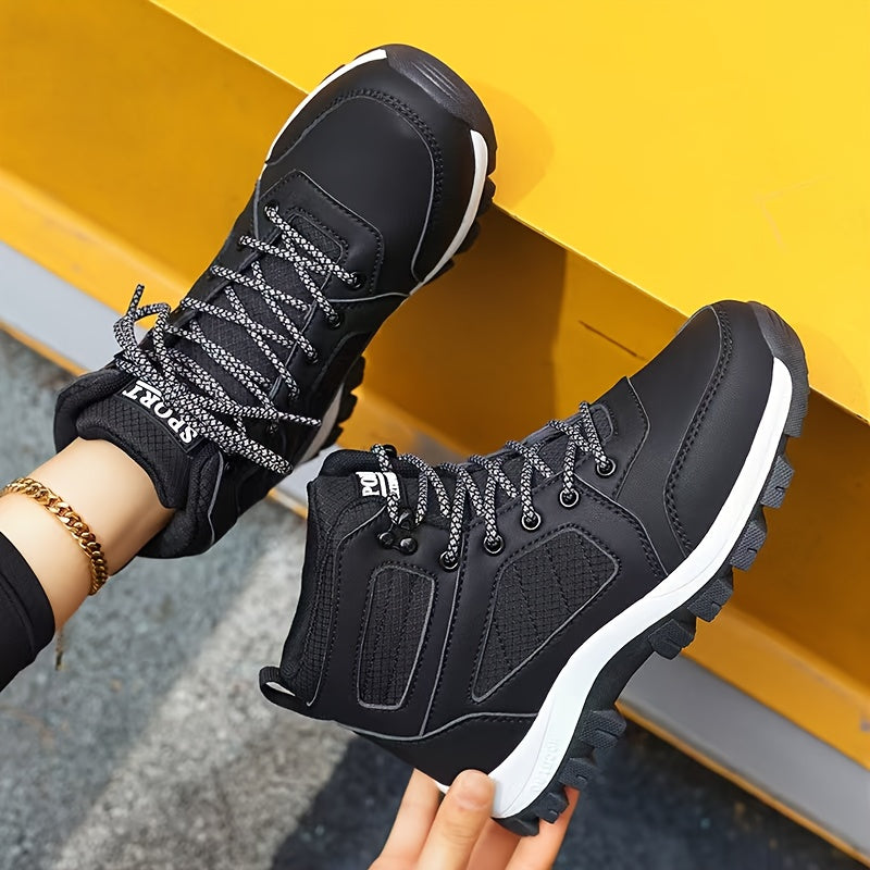Wanderstiefel Damen Sportlich High-Top Schnürsenkel Profilsohle Trekking