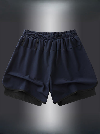 Pantaloncini da uomo 2-in-1 con pantaloncini interni – Perfetti per fitness, corsa e allenamento