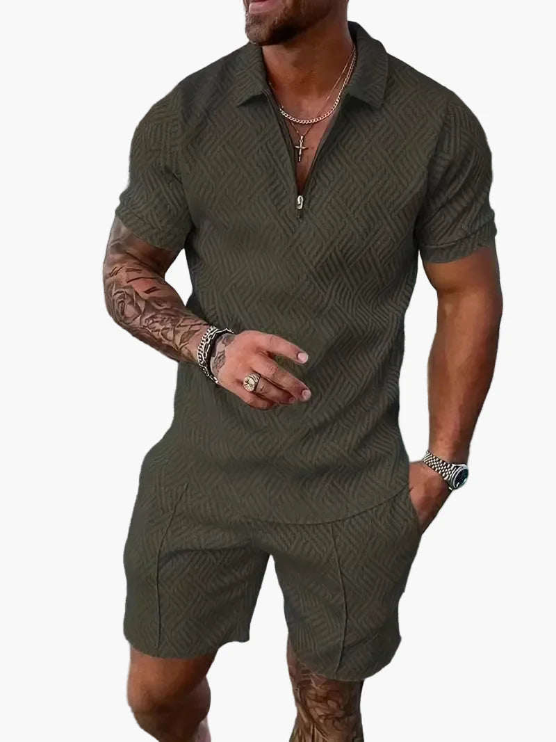 Set polo da uomo casual maglietta a maniche corte & shorts look estivo – Outfit casual per tutti i giorni e vacanze
