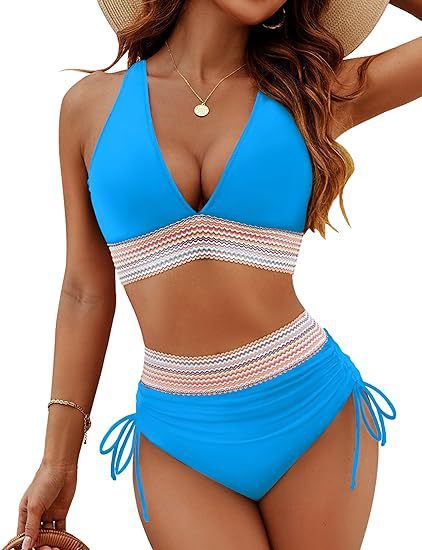 Catherine – Højtaljet damebikini med slidsdesign