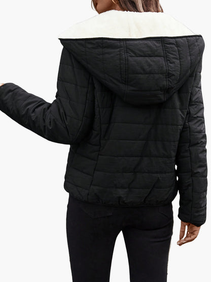 Damen Kapuzenjacke mit Fleecefutter – Bequemer Casual-Style für Herbst & Winter