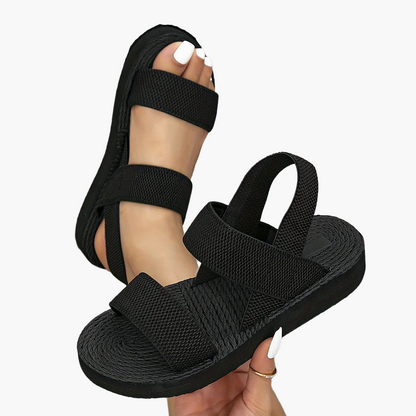 Damen Plateau-Sandalen mit Doppelriemen – Komfortable Sommer-Slipper für Freizeit
