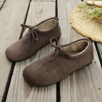 Mocasines cómodos de mujer con lazo, forro suave y suela plana