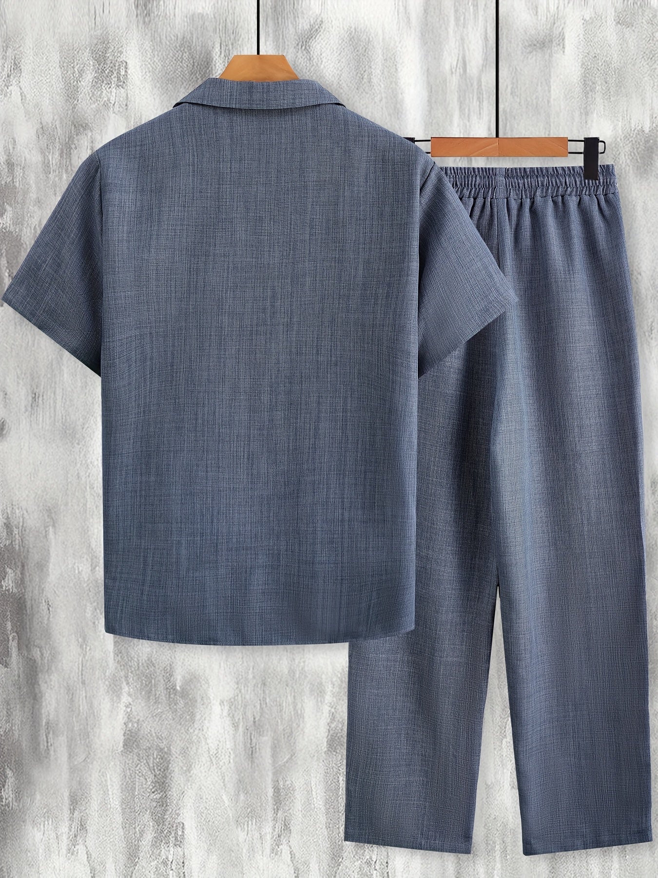 Set estivo uomo con camicia a maniche corte e pantaloni – Completo casual per tempo libero, quotidiano e vacanze