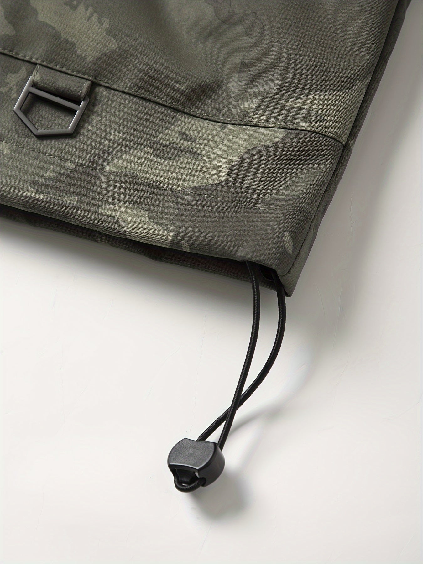Chaqueta unisex para exteriores, camuflaje verde, con capucha y cremallera